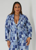 Plus Size Denim Blazer Suit Plus Size Jacket Plus Size Two Piece Sets