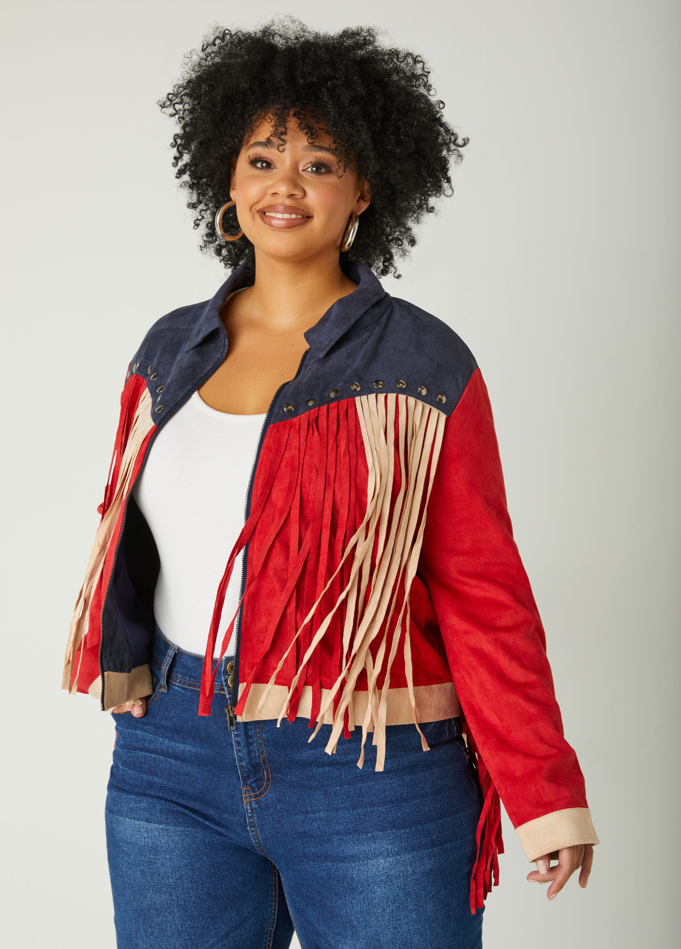 Plus Size Faux Suede Cowboy Jacket Plus Size Suede Fashion Jacket