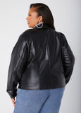 Asymmetric Faux Leather Jacket