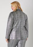 Printed Metallic Blazer