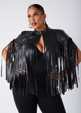 Plus Size Leather Jacket Plus Size Fall Vegan Leather Cape