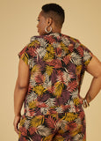 Sleeveless Tropical Print Hoodie