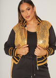 Striped Sequined Track Jacket