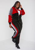 Plus Size Y2K Velour Joggers Activewear Matching Two Piece Set