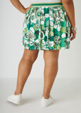 Pleated Floral Print Skort