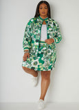 Floral print stretch-knit jacket with two zip pockets at sides. Zip fastening through front. Length: 22in. Can be worn as a two-piece set with matching skort. Skort sold separately.