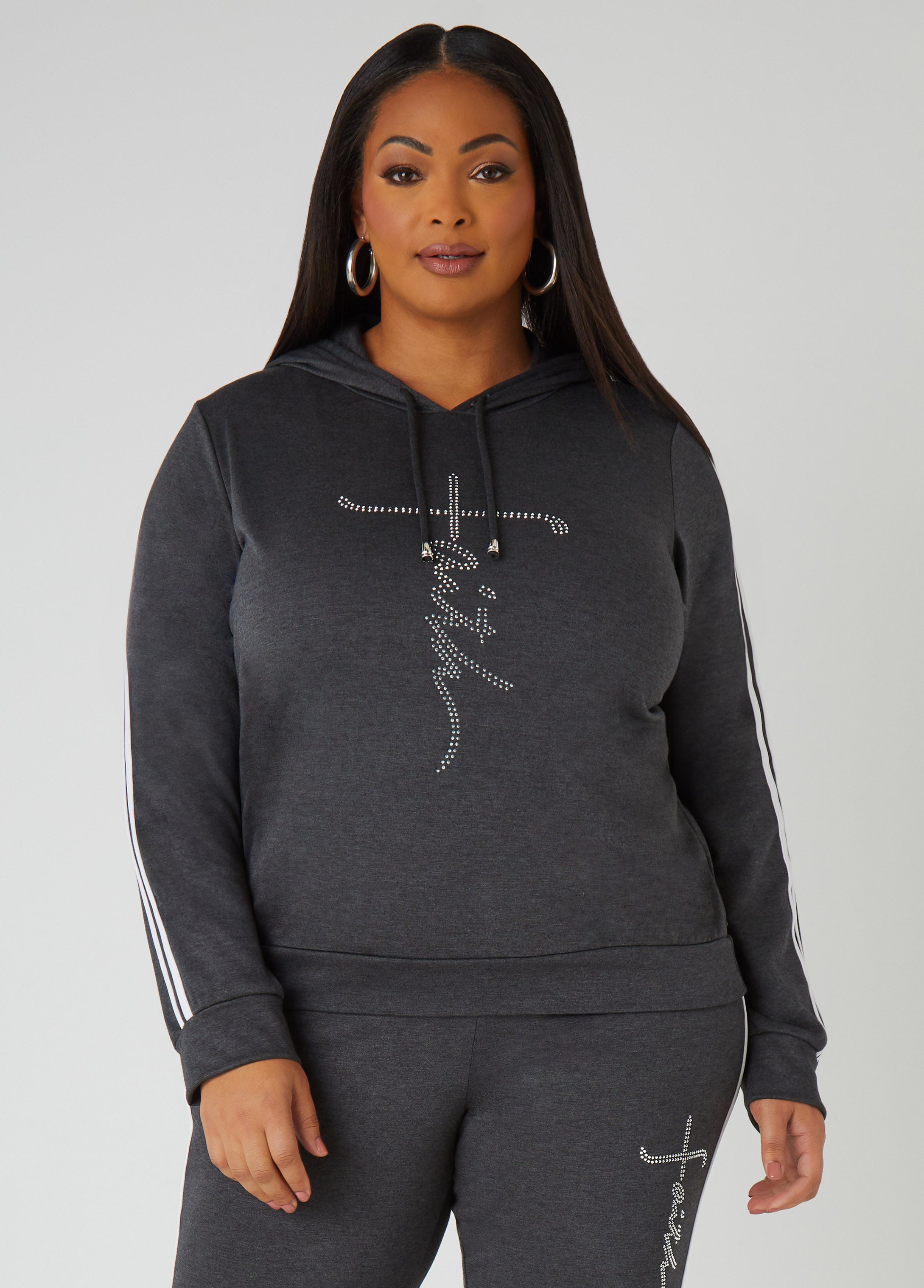 Plus Size Faith Hoodie Plus Size Pullover Fashion Matching Set