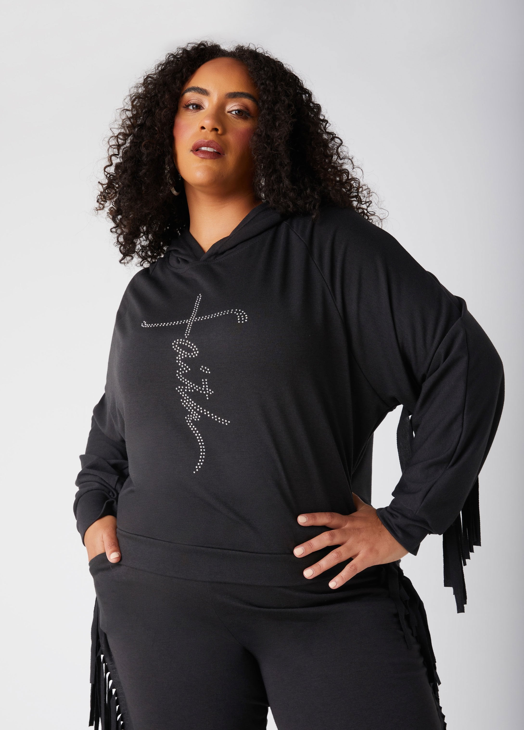 Plus Size Trendy Two Piece Faith Hoodie Set Plus Size Fashion Sets