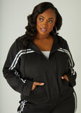 Striped Hooded Track Jacket