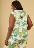 Sleeveless Tropical Print Hoodie