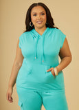 Plus Size Sleeveless Hoodie Plus Size Two Piece Matching Set