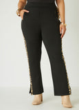 Zip Detailed Animal Track Pants