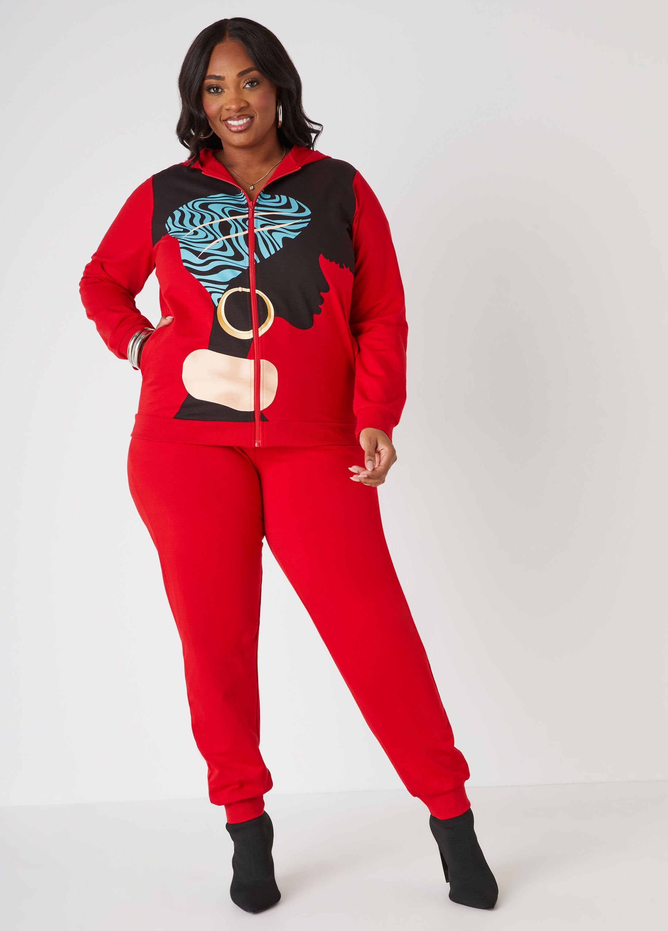 Plus Size French Terry Joggers Streetwear Plus Size Matching Set