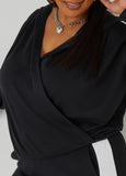 Hooded Faux Wrap Top