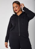 Plus Size Cargo Hoodie Activewear Plus Size Matching Two Piece Set