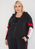 Plus Size Race Striped Hoodie Plus Size Sweatshirt Matching Set