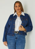 Plus Size classic stretch denim jacket plus size jean jacket