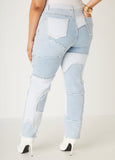 Patchwork High Rise Skinny Jeans