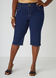 Plus Size Jean Capri Shorts Plus Size Mid Rise Denim Shorts