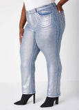 Metallic Slim Leg Jeans