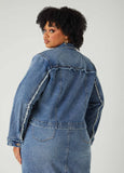 Frayed Cropped Denim Jacket