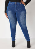 Plus Size Crystal Skinny Jeans Plus Size Mid Rise Skinny Jeans