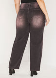 Whiskered Straight Leg Jeans