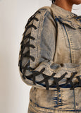 Lace Up Denim Detailed Jacket