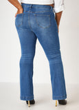 Distressed High Rise Flared Jeans