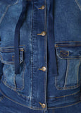 Drawstring Denim Jacket