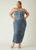 Strapless Denim Bustier Top