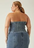 Strapless Denim Bustier Top