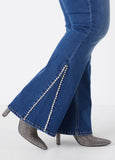 Crystal Embellished Flared Jeans