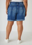 High Waist Distressed Denim Shorts