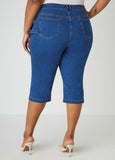 Plus Size Stretch Denim Capris Plus Size Jean Shorts Matching Set