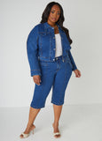 Plus Size Stretch Denim Capris Plus Size Jean Shorts Matching Set