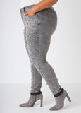 Faux Pearl Skinny Jeans