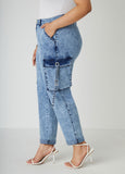 Plus Size Stonewash Denim Jeans Plus Size Cargo Jeans