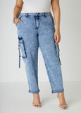 Plus Size Stonewash Denim Jeans Plus Size Cargo Jeans