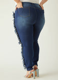 Fringed High Rise Skinny Jeans