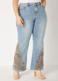 Embroidered Flared Jeans