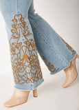 Embroidered Flared Jeans