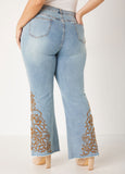 Embroidered Flared Jeans