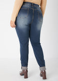 Cuffed Distressed Skinny Jeans