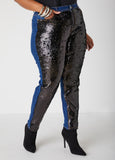 Sequined Mid Rise Skinny Jeans