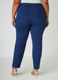 Plus Size rhinestone crystal skinny jeans plus size denim matching set