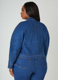 Plus Size classic trucker jacket plus size denim jacket matching set