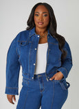 Plus Size classic trucker jacket plus size denim jacket matching set