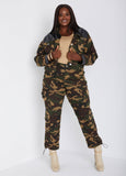 Paneled Camo Denim Cropped Jacket