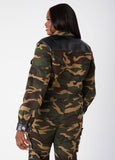 Paneled Camo Denim Cropped Jacket